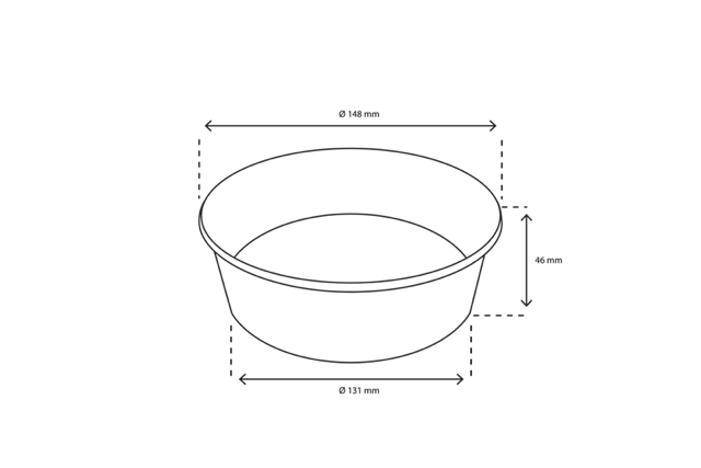 Salade Poke Bowl 500ml 20oz Ø148x46 mm wit - 300 stuks