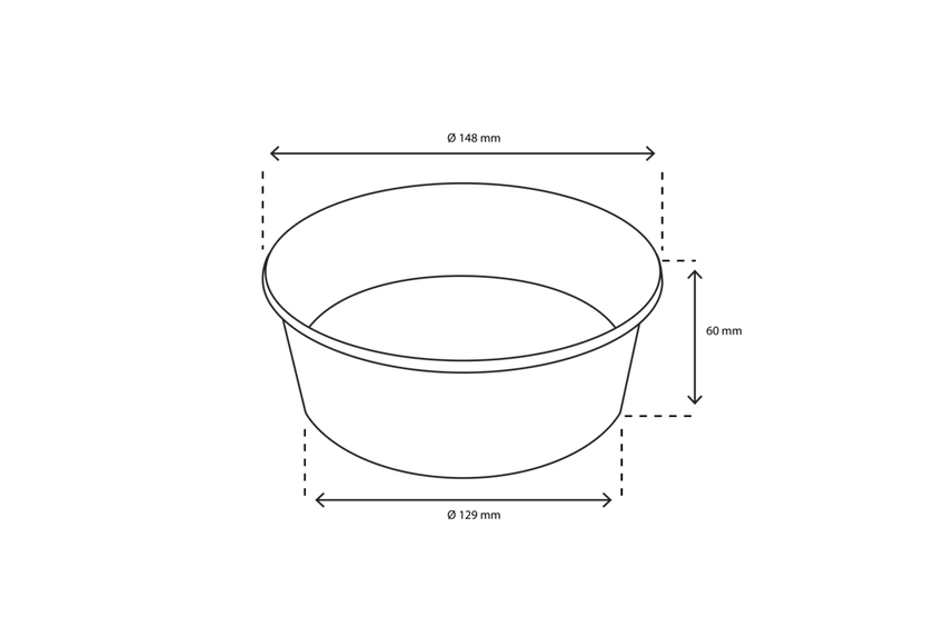 Salade Poke Bowl 750ml 26oz Ø148x60 mm wit - 300 stuks