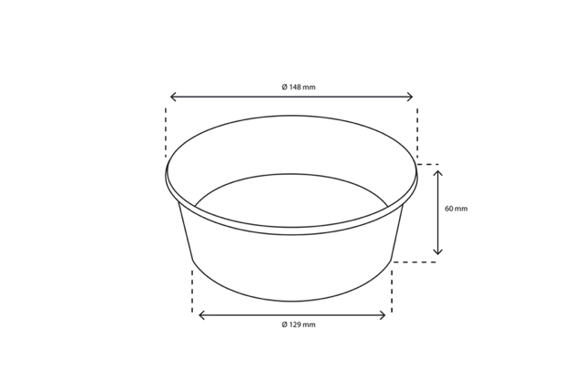Salade Poke Bowl 750ml 26oz Ø148x60 mm kraft - 300 stuks