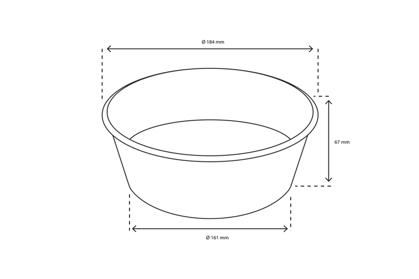 Salade Poke Bowl 1300ml 40oz Ø184x67 mm kraft - 300 stuks