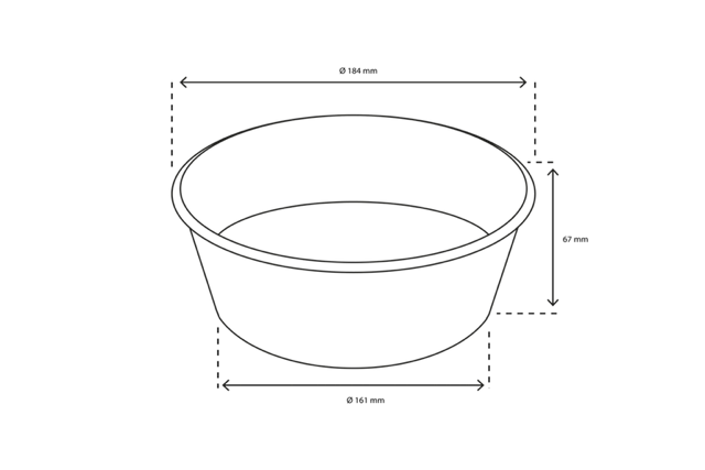 Salade Poke Bowl 1300ml 40oz Ø184x67 mm kraft - 300 stuks