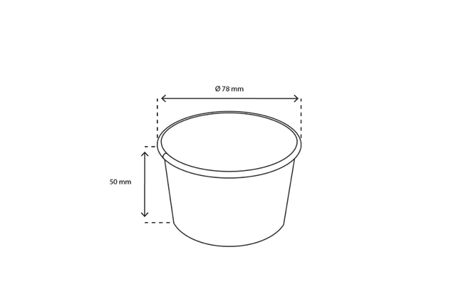 Ijsbeker karton 120ml Ø78 mm 4oz GELATO - 1.000 stuks