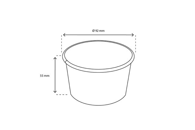 Ijsbeker karton 240ml Ø92 mm 8oz GELATO - 1.000 stuks