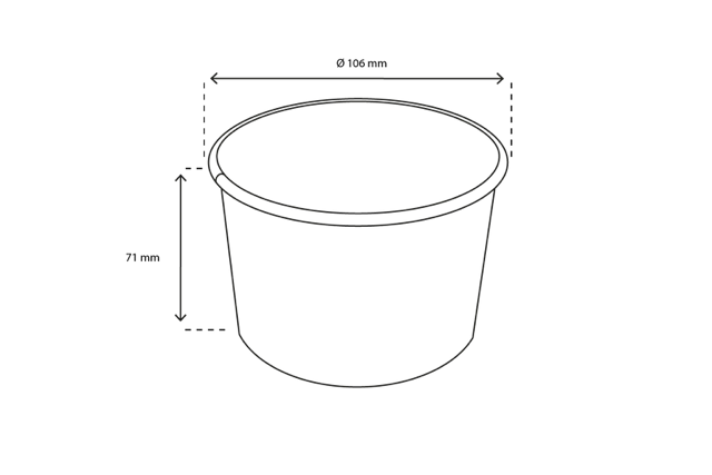 Ijsbeker karton 360ml Ø106mm 12oz GELATO - 1.000 stuks