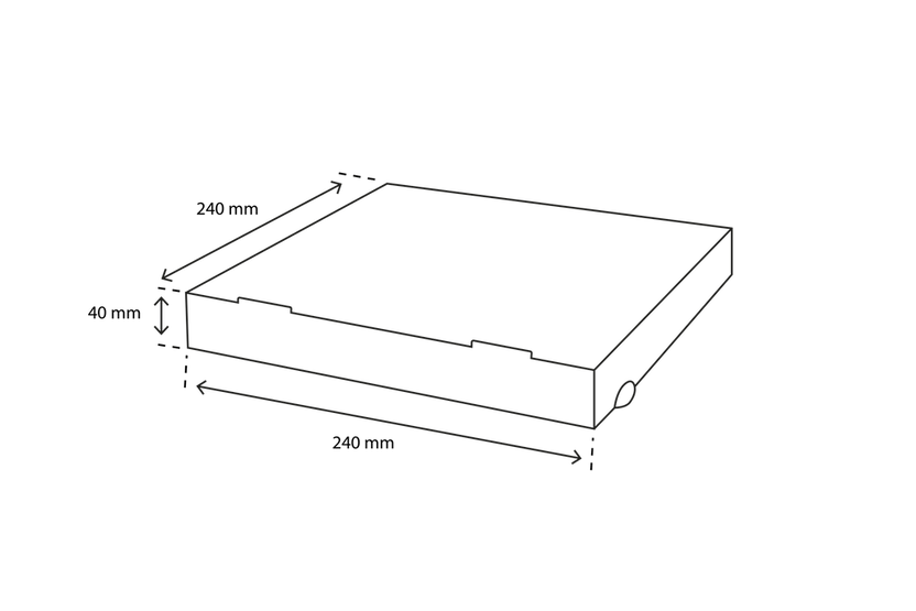 Pizzadozen 240x40x240 mm kraft bruin - 100 stuks