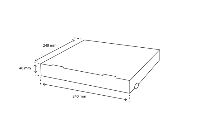 Pizzadozen 240x40x240 mm kraft bruin - 100 stuks