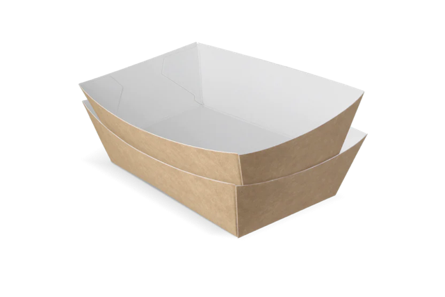 Frietbakjes A13 kraft/wit - 400 stuks