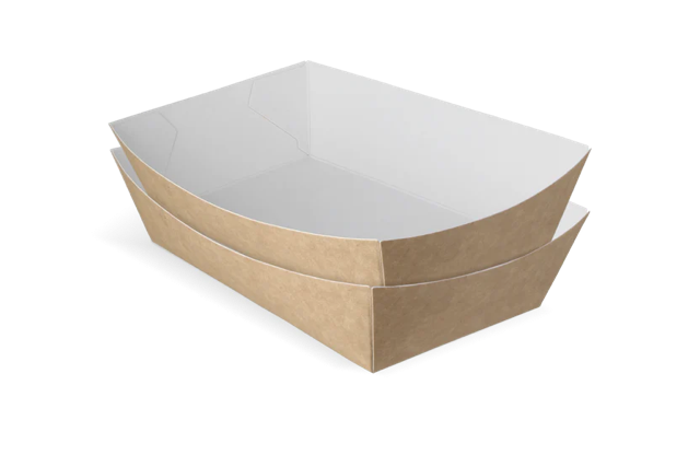 Frietbakjes A14 kraft/wit - 400 stuks
