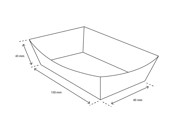Frietbakjes A14 kraft/wit - 400 stuks