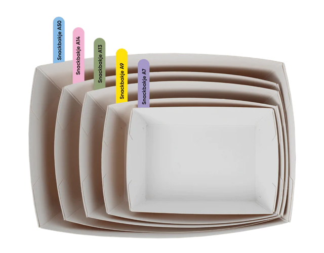 Frietbakjes A14 kraft/wit - 400 stuks