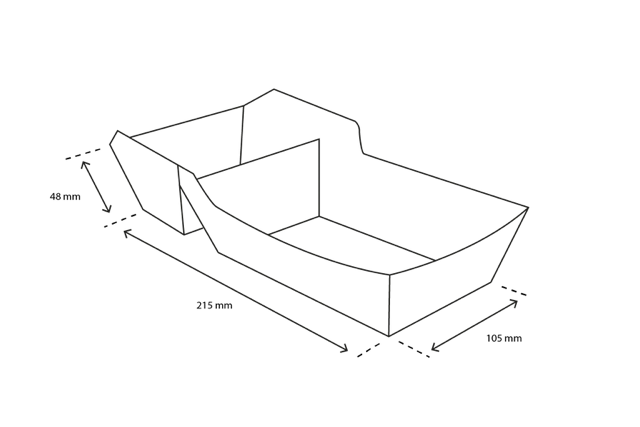Frietbakjes A22 - A9+1 kraft/wit - 400 stuks