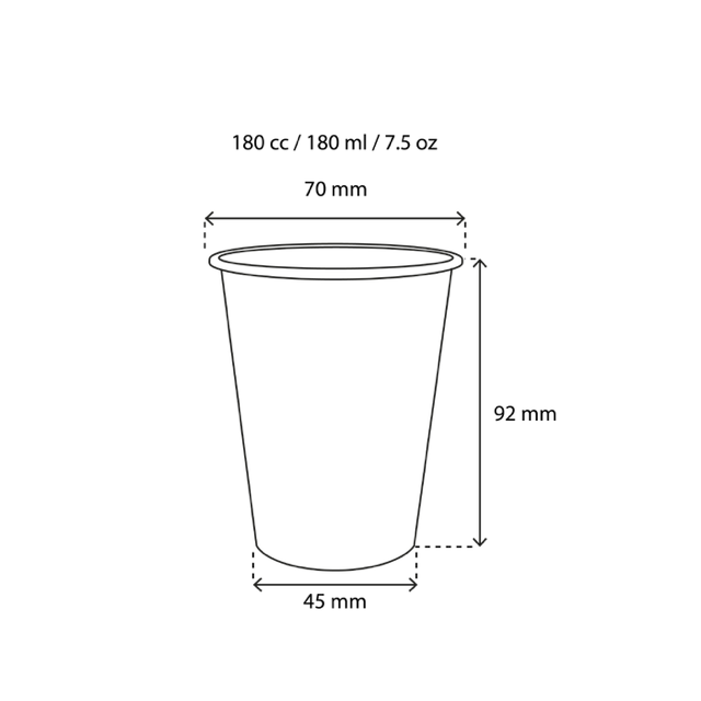 Koffiebeker karton 180cc 7.5oz Ø70 mm gestreept - 2.500 stuks