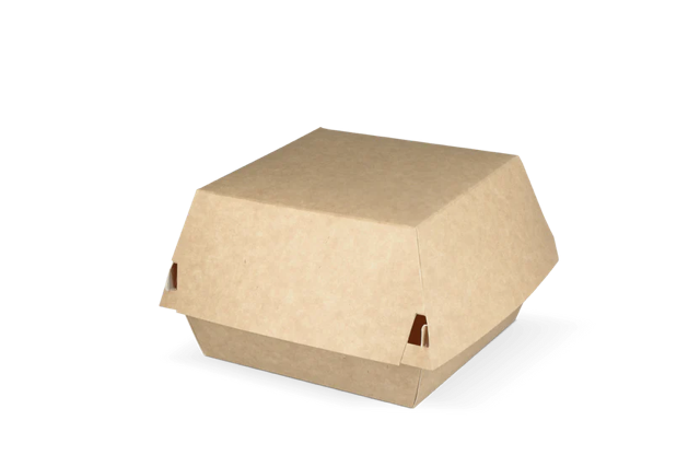 Hamburgerbakje 120x100x120 mm kraft/wit - 400 stuks