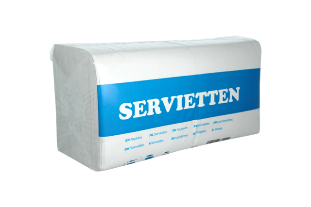 Servet 1 laags papier 1/4 vouw 330x330 mm wit - 4.500 stuks