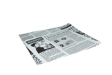 Hamburger Wrapping paper greaseproof 330x300 mm FSC®Mix newspaper White 