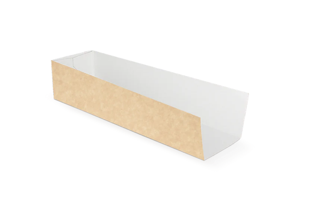Hotdog tray 70x50x230 mm kraft/White 