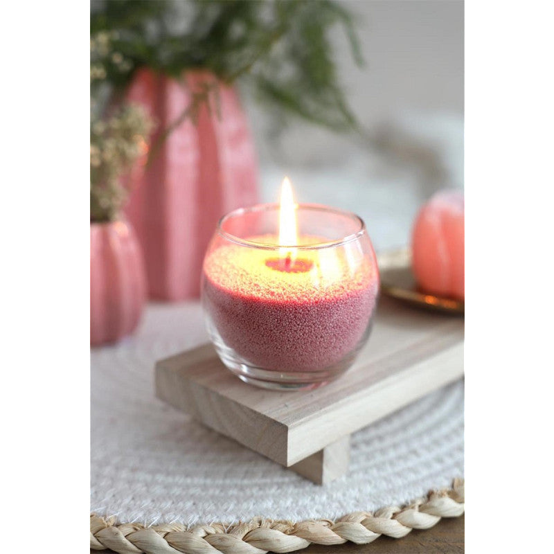 Pearlsand kaars 400gr roze - 6 stuks