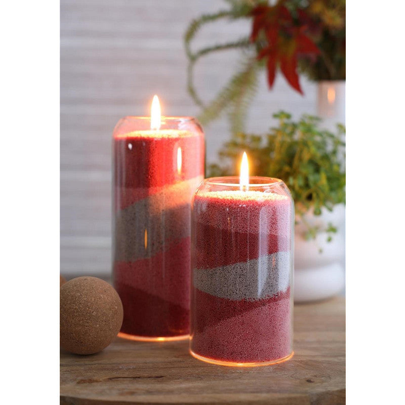 Pearlsand kaars 400gr roze - 6 stuks
