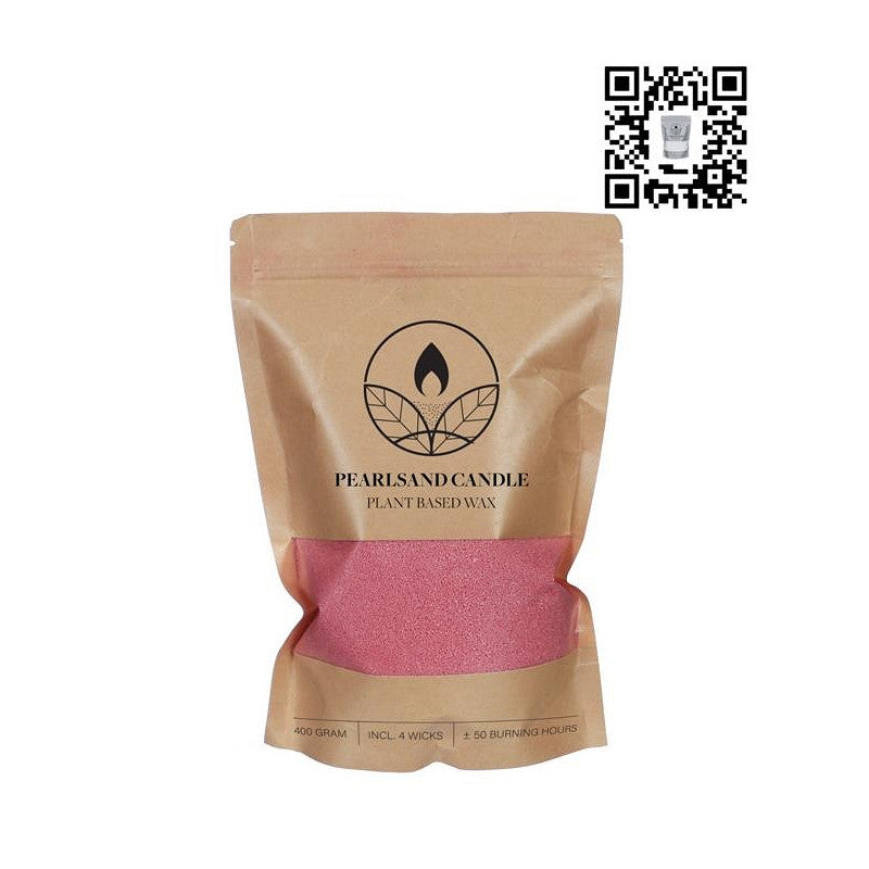 Pearlsand kaars 400gr roze - 6 stuks