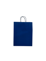Papieren Draagtassen Donker Blauw 320+120x410mm - 50 st