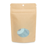 Kraft thuis composteerbare stazak met ovaal venster 10x6x15cm - 100 st