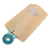 Kraft thuis composteerbare stazak met ovaal venster 10x6x15cm - 100 st
