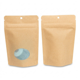 Kraft thuis composteerbare stazak met ovaal venster 10x6x15cm - 100 st