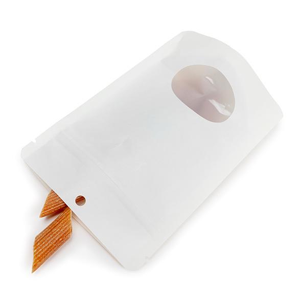 Witte thuis composteerbare stazak met ovaal venster 10x6x15cm - 100 st