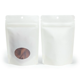 Witte thuis composteerbare stazak met ovaal venster 10x6x15cm - 100 st
