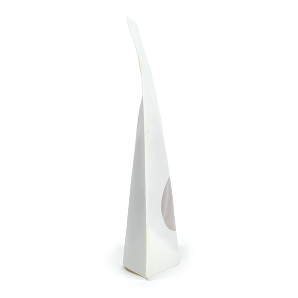 Witte thuis composteerbare stazak met ovaal venster 10x6x15cm - 100 st