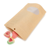 Kraft thuis composteerbare stazak met ovaal venster 13x8x20,5cm - 100 st