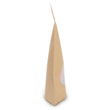 Kraft thuis composteerbare stazak met ovaal venster 13x8x20,5cm - 100 st