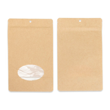 Kraft thuis composteerbare stazak met ovaal venster 13x8x20,5cm - 100 st
