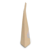 Kraft thuis composteerbare stazak met ovaal venster en pocket sluiting 13x8x20,5cm - 100 st