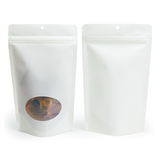 Witte thuis composteerbare stazak met ovaal venster 13x8x20,5cm - 100 st