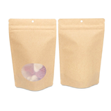 Kraft thuis composteerbare stazak met ovaal venster 15x9x23cm - 100 st
