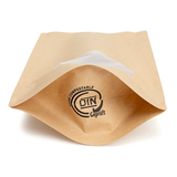Kraft thuis composteerbare stazak met ovaal venster en pocket sluiting 15x9x23cm - 100 st