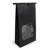 Blokbodemzakken Zwart met Sluiting en Venster 15,2x7x26,7cm - 100 stuks
