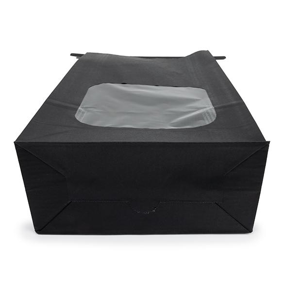 Blokbodemzakken Zwart met Sluiting en Venster 15,2x7x26,7cm - 100 stuks