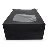 Blokbodemzakken Zwart met Sluiting en Venster 15,2x7x26,7cm - 100 stuks