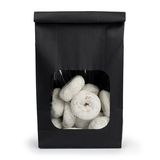 Blokbodemzakken Zwart met Sluiting en Venster 15,2x7x26,7cm - 100 stuks