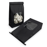 Blokbodemzakken Zwart met Sluiting en Venster 15,2x7x26,7cm - 100 stuks