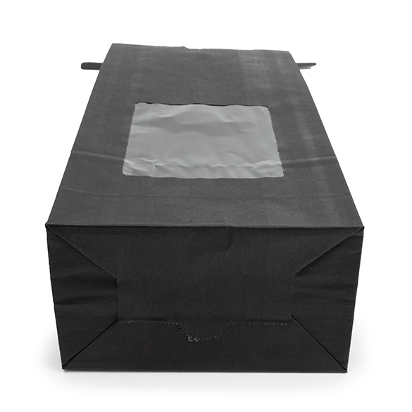 Blokbodemzakken Zwart met sluiting en venster 108x64x267mm - 100 st.