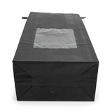 Blokbodemzakken Zwart met sluiting en venster 108x64x267mm - 100 st.