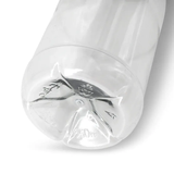Flessen van gerecycled PET - 250 ml Transparant/Zwart Deksel - 285 st