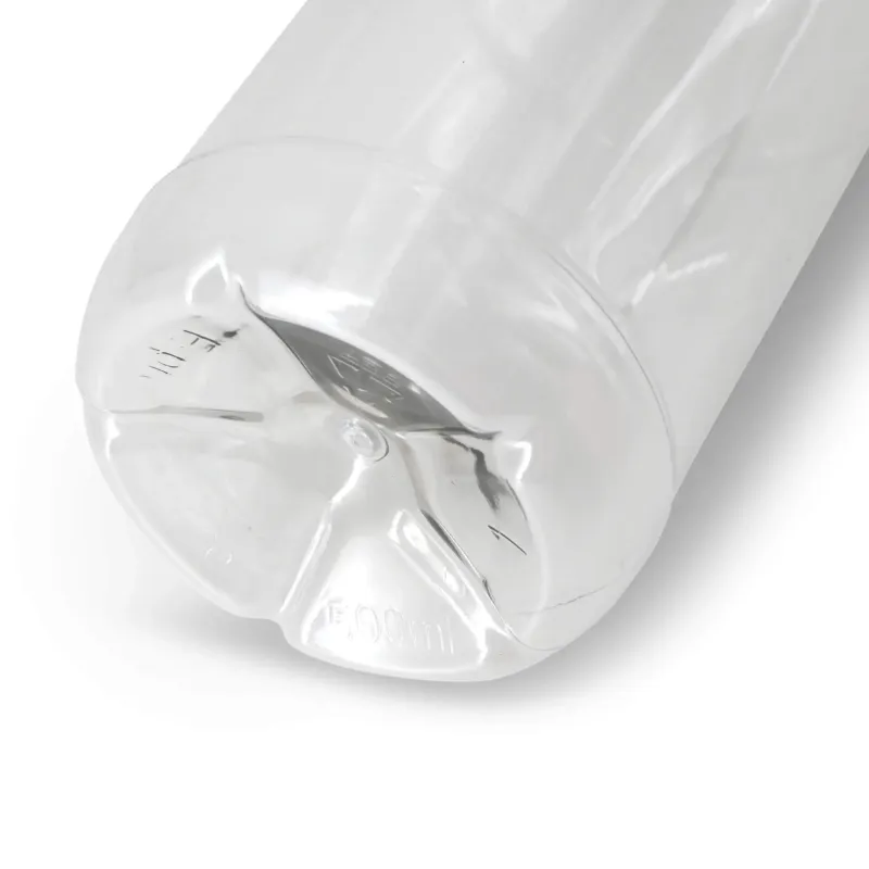 Flessen van gerecycled PET - 500 ml Transparant/Witte Deksel - 198 st