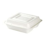 Menubak met Deksel Suikerriet 3-vaks 23,5x23,5x8 cm - 250 stuks