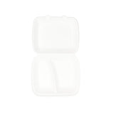 Menubak met Deksel 2-vaks Suikerriet 25x20x7,5 cm - 200 stuks