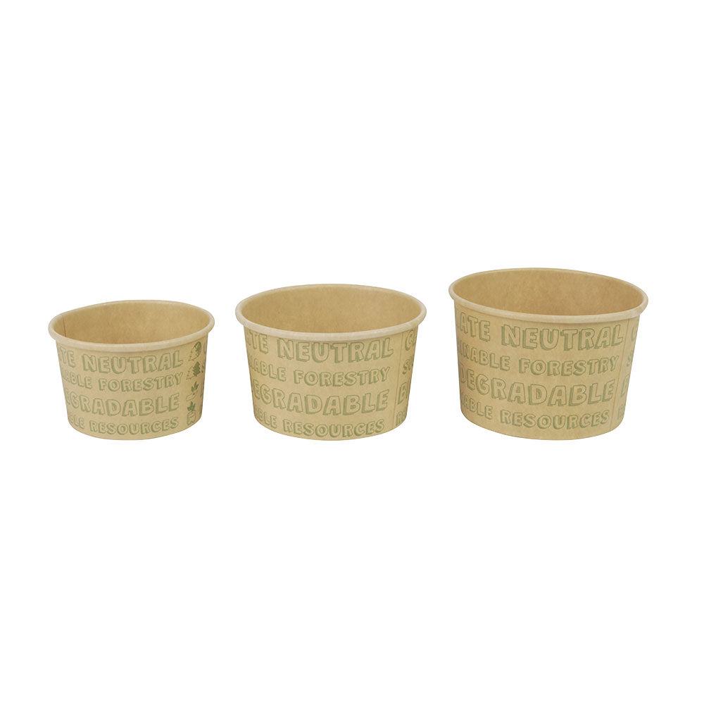 Ijsbekers Papier 150 ml ongebleekt, EcoUp - 1.000 stuks