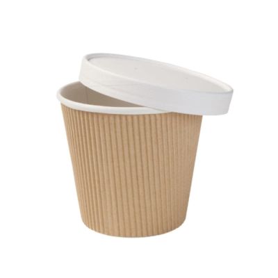 Geribbelde soepbeker Bruin 500 ml Ø 116 mm - 500 stuks